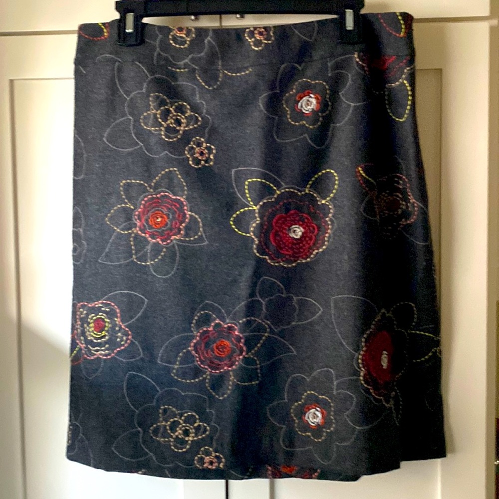 Ann Taylor LOFT Wool Blend Floral Skirt